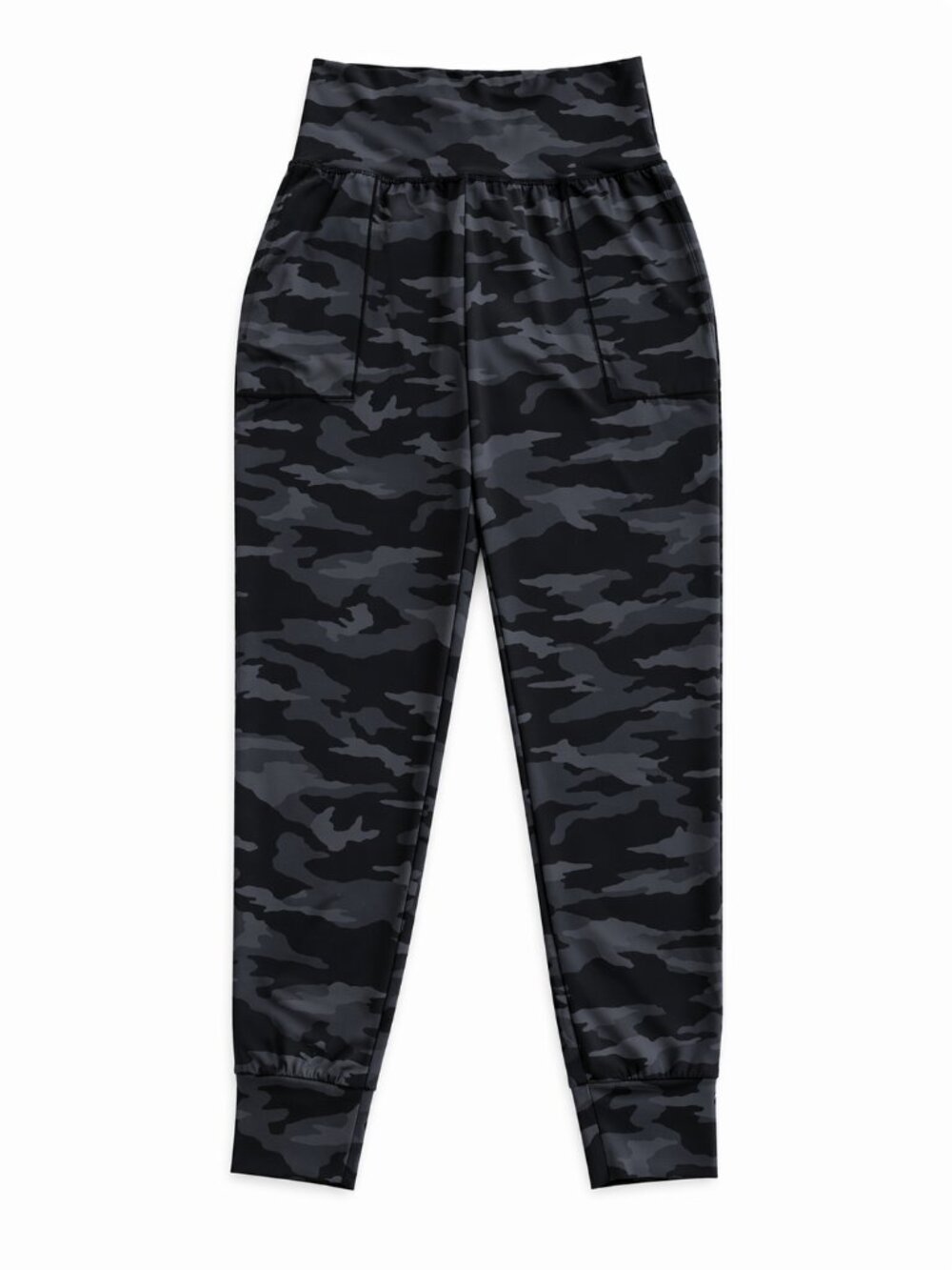 Athleta Salutation Camo Joggers Black Gray High Rise Pants | Medium